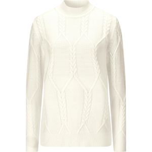Gebreide Trui - Ecru - 100% Polyacryl - Lange Mouwen - Staande Kraag