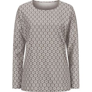 Classic Basics - Shirt - Taupe/ecru gedessineerd - Lange Mouwen
