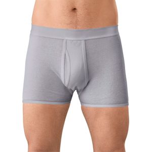 Boxershorts - Grijs - 100% Katoen - Doorgestikte Rand