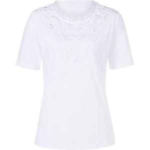 Ecru T-shirt - Katoen en Modaal - Ronde Hals - Korte Mouwen