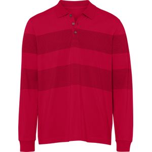 Poloshirt - Rood/Donkerrood - 100% Katoen - Knoopsluiting - Lange Mouwen