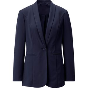 Marine Blazer - Sjaalkraag - Lange Mouwen - 95% Polyester, 5% Elastaan