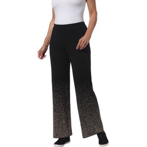 Zwart/Taupe Gedessineerde Broek - 100% Polyacryl - Comfortabele Taillehoogte