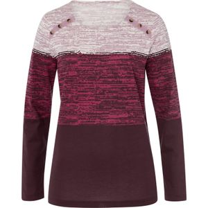 Classic Basics - Shirt - Orchidee/Wijnrood gedessineerd - Lange Mouwen - Ronde Hals