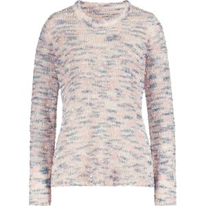Dames Pullover met ronde hals in champagne/poudre gedessineerd