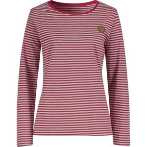 Dames Streepjesshirt in kers/lichtgrijs gestreept