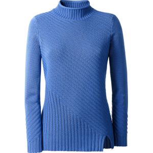 Dames Trui met opstaande kraag in blauw