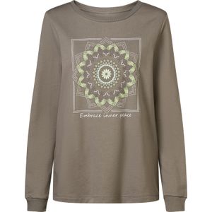 Dames Sweatshirt in taupe/lindegroen