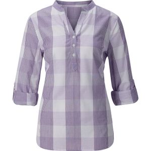 Dames Katoenen blouse in lavendel/wit geruit