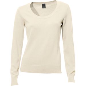 Dames Pullover met ronde hals in offwhite