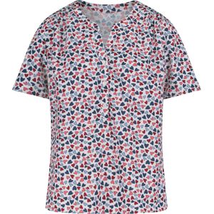 Dames Blouse met korte mouwen in ecru geprint