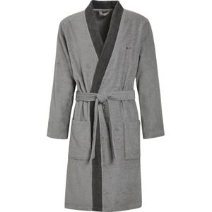 Badjas - Steengrijs - Heren - Gevolde Badstof - Klassiek Kimonomodel