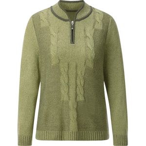 Pullover - Licht Donker Effecten - Bouclékwaliteit - Opstaande Kraag