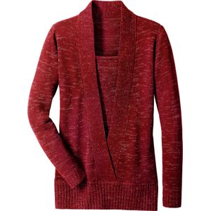 Pullover - Rood Mêlee - 90% Polyacryl, 10% Gemetalliseerd Garen