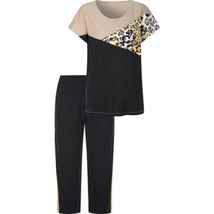 Dames Capri-pyjama in beige/zwart