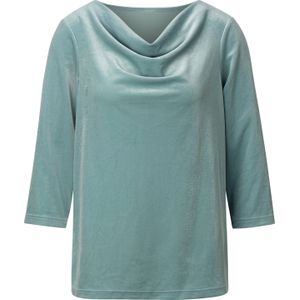 Dames Shirt met cascadehals in jade