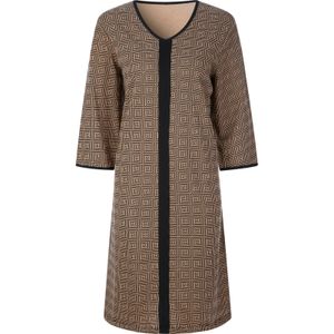 Dames Nachthemd in zwart/camel bedrukt