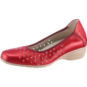 Ballerina - Rood - Gladleer - Zeer Breed - Met Profiel