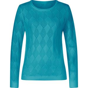 Dames Ajourpullover in turquoise