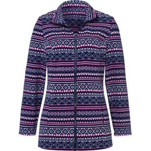 Dames Fleecejack in marine/roze gedessineerd