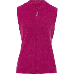 Dames Mouwloos vest in fuchsia gemêleerd