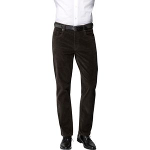 Heren ribcord broek in donkerbruin