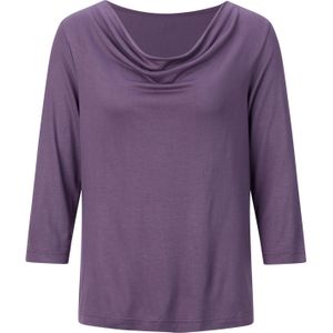 Dames Shirt met cascadehals in vijg