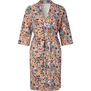 Dames Ochtendjas in apricot geprint
