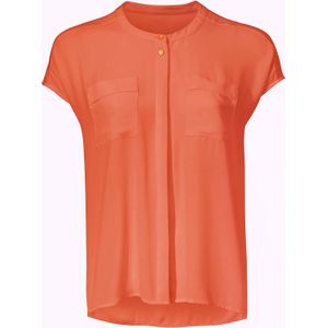Blouse - Oranje - 100% Polyester - Korte Mouwen - Ronde Hals