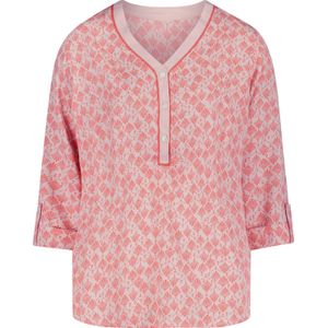Dames Comfortabele blouse in poeder/grapefruit bedrukt