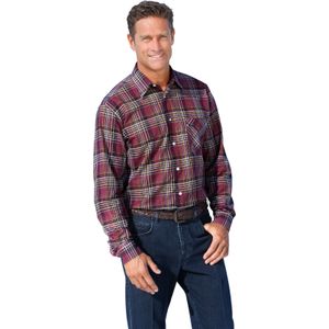 Overhemden - Bordeaux Geruit - 100% Katoen - Klassieke Pasvorm