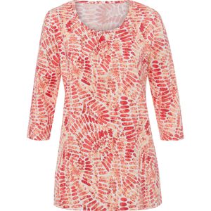 Ecru/Abrikoos - Longshirt - Gedessineerd - 100% Katoen