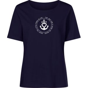 Dames Shirt met korte mouwen in marine