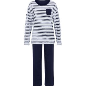 Dames Pyjama in wit/marine