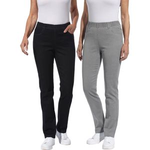 Jeans - Grey/Denim - 81% Katoen - Steekzakken - Elastische Band