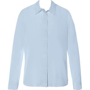Lichtblauw - Blouse - 100% Polyester - Knoopsluiting - Lange Mouwen