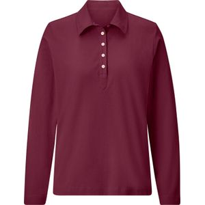 Dames Poloshirt met lange mouwen in bordeaux