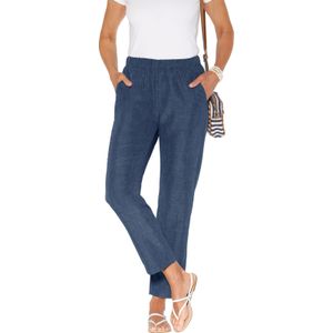Dames Comfortbroek in marine gemêleerd