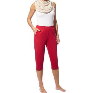 Capri Broek - Aardbei - 100% Katoen - Elastische Band - Knielang