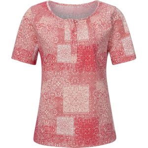 Dames Shirt met ronde hals in langoustine geprint