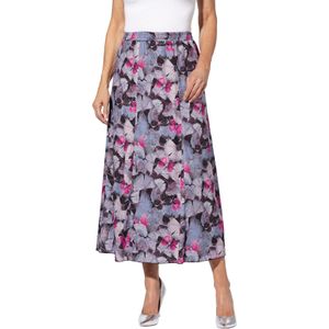 Dames A-lijn-rok in druif/fuchsia bedrukt