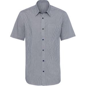 Marine Geruit Overhemd - Katoen - Knoopsluiting - Korte Mouwen