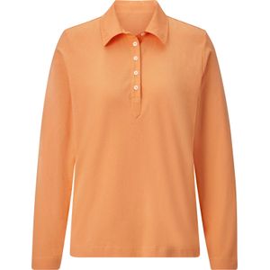Dames Poloshirt met lange mouwen in oranje