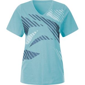Dames Vrijetijdsshirt in aquamarijn bedrukt