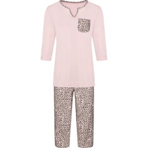 Dames Capri-pyjama in roze/grijs geprint