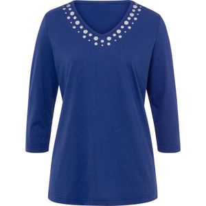Dames Shirt met 3/4-mouw in koningsblauw