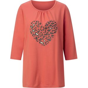 Dames Lang shirt in terra/chocolade