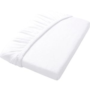 Hoeslakens - Wit - Katoen - Geschikt voor Matrasdikte 25 cm