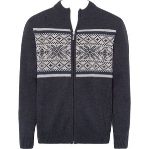 Marine/Steengrijs Mêlee - Vest - 100% Polyacryl - Lange Mouwen - Staande Kraag