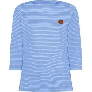 Dames Shirt met 3/4-mouw in hemelsblauw/ecru gestreept